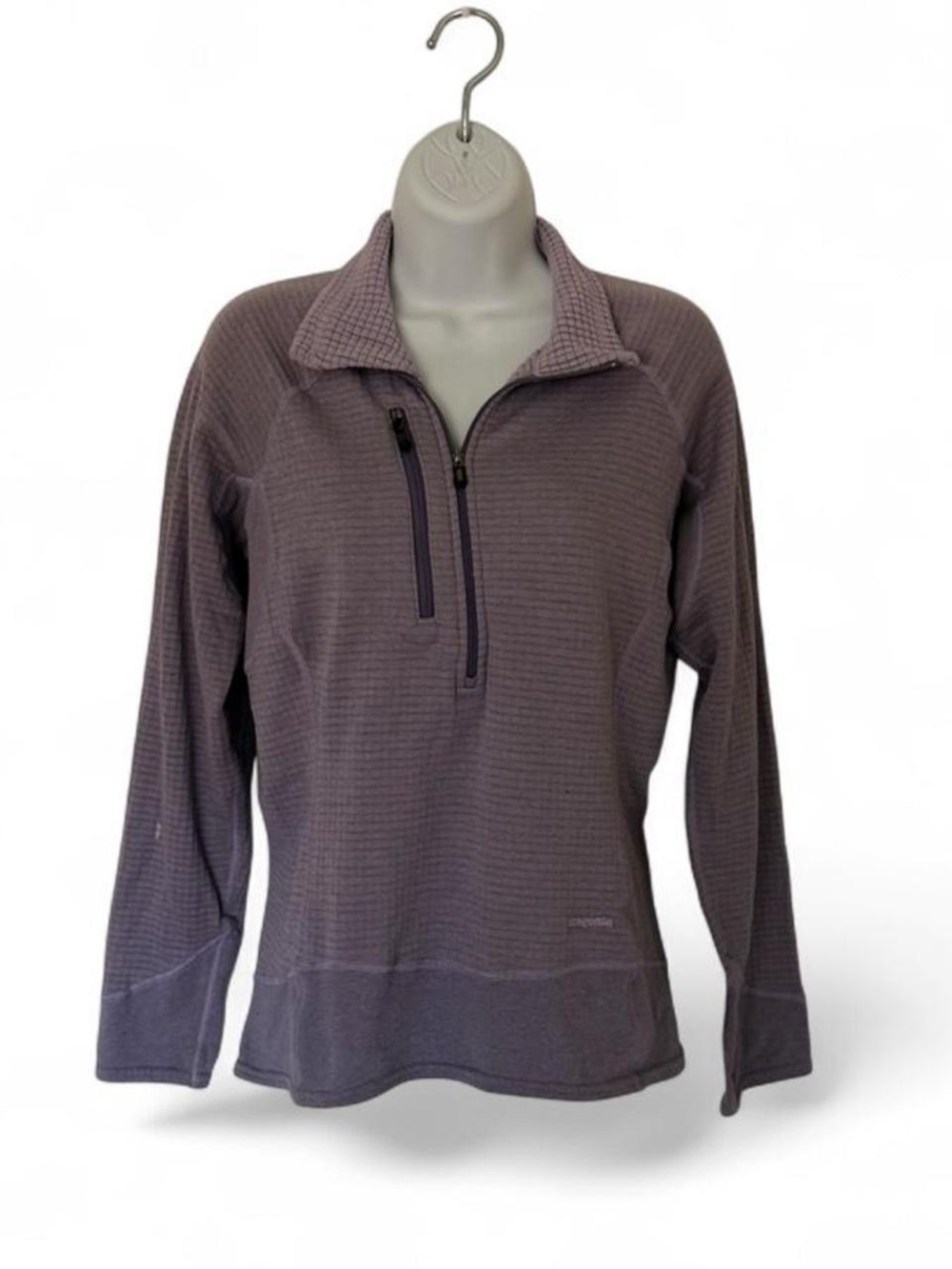 Patagonia Women's R1 Flash 1/4-Zip Pullover Grid Fleece - Purple Gray
